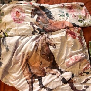 Floral Horse Print Bedding Set